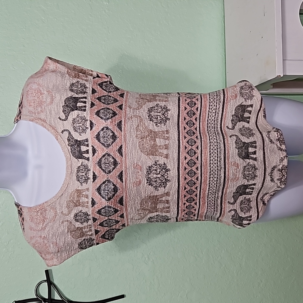 GINGER G elephant knit top